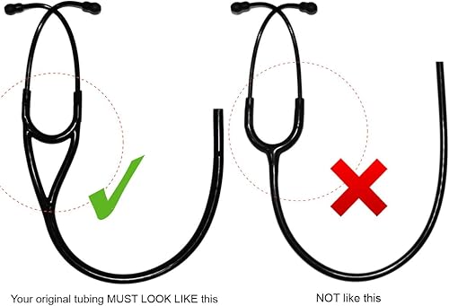 Miniatura 2 de (Tubos de estetoscopio Binaural) Tubo de Sustitución por Reliance Medical compatible con el tubo de estetoscopio Littmann Master Cardiology, Negro
