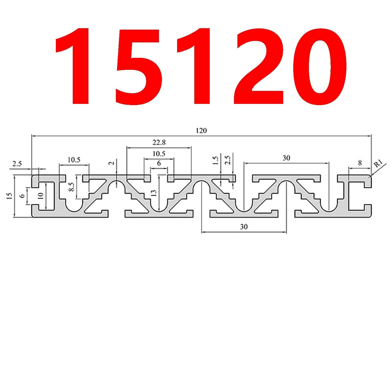 Profilo estruso in alluminio 15120, spessore della parete 1,5 mm, struttura for binari anodizzata, banco da lavoro for armadi rack for apparecchiature 15x120 mm Quadro(570mm long)