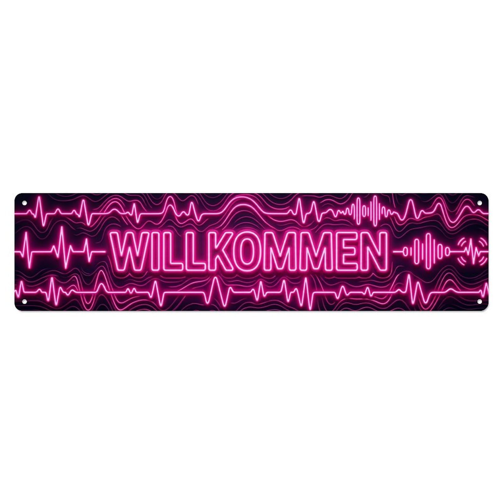 Neon Neon Pulse Rhythm Beat Welcome Metal Tin Sign