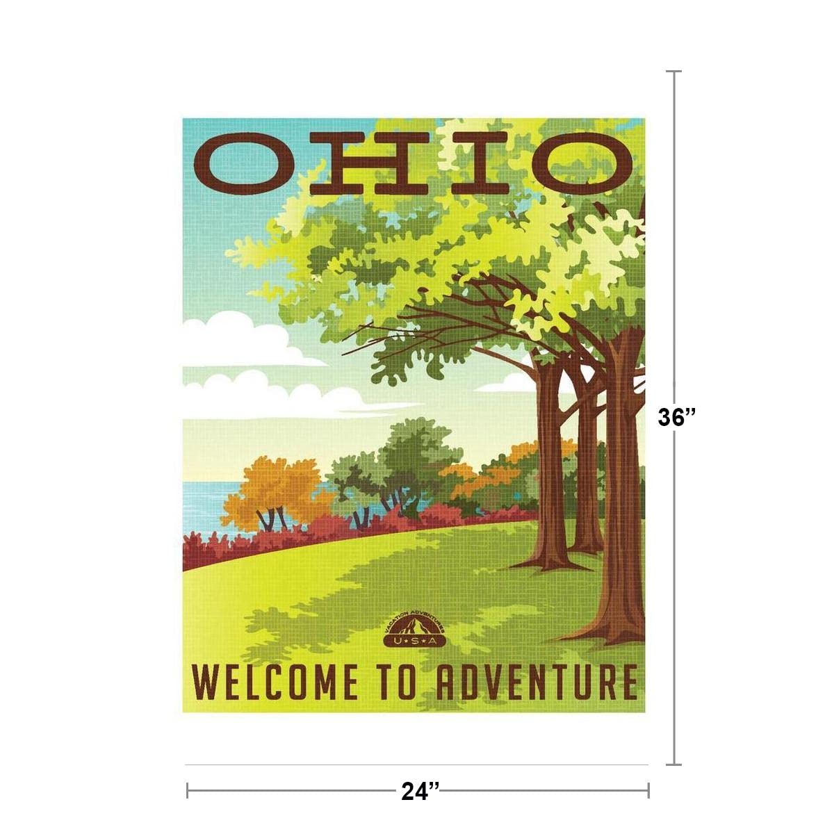 Amazon.com: Ohio Welcome To Adventure Retro Travel Artwork Cool