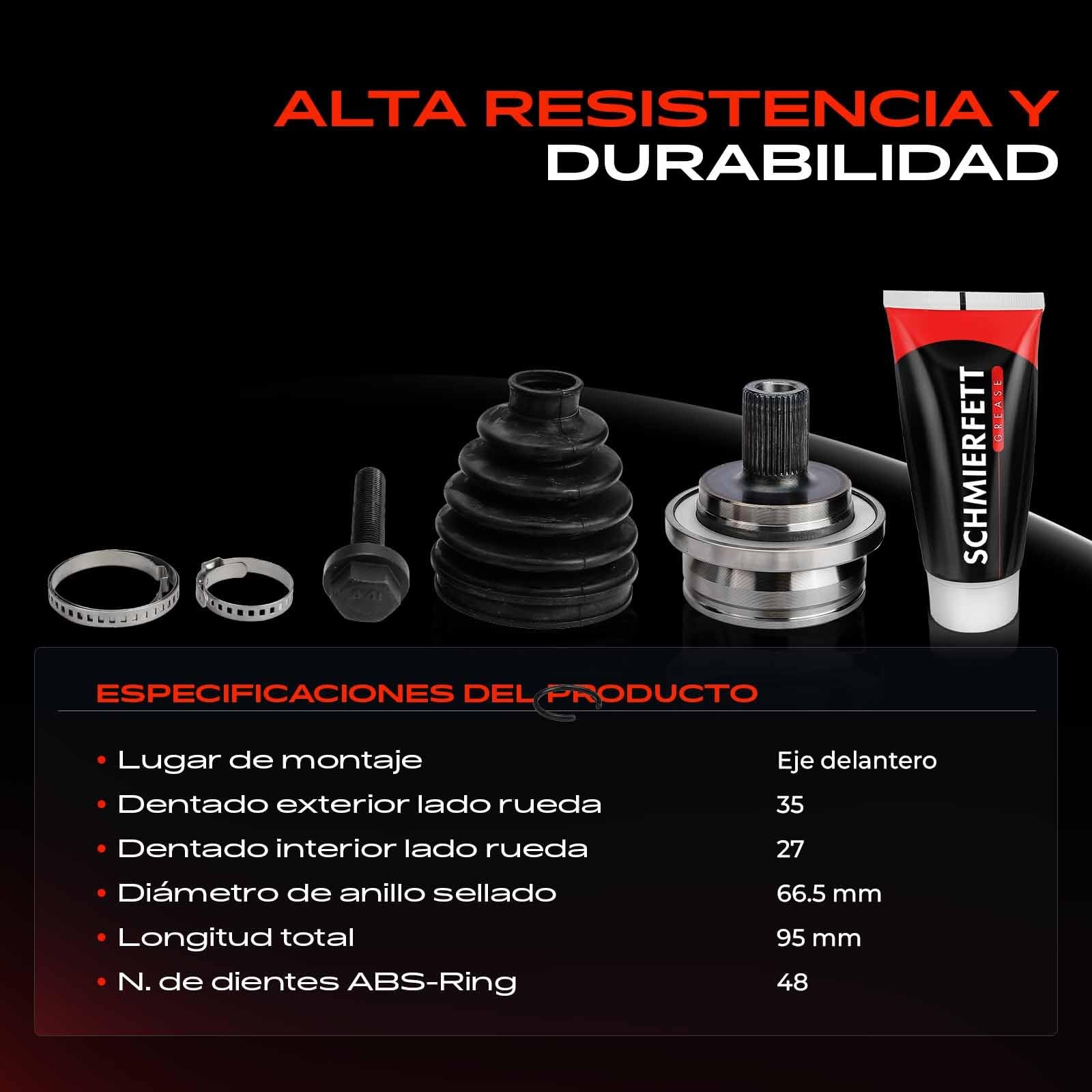 Frankberg Kit de junta homocinética lateral de la rueda delantera | A2033300300; Compatible con: Clase E W211, Clase E Modelo T S211, Clase C Modelo T S203, Clase C W203