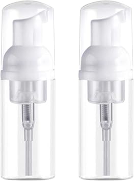 KEAIYYJ- Foam Pump Bottle Travel Size Mousse Foaming Soap Dispenser 2 oz 2 Pack