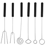 FINBe Chocolate Dipping Fork and Spoon Set Chocolate Dipping Tool Candy Dipping Tools Decorative Plate Chef Art Pencil 6PCS