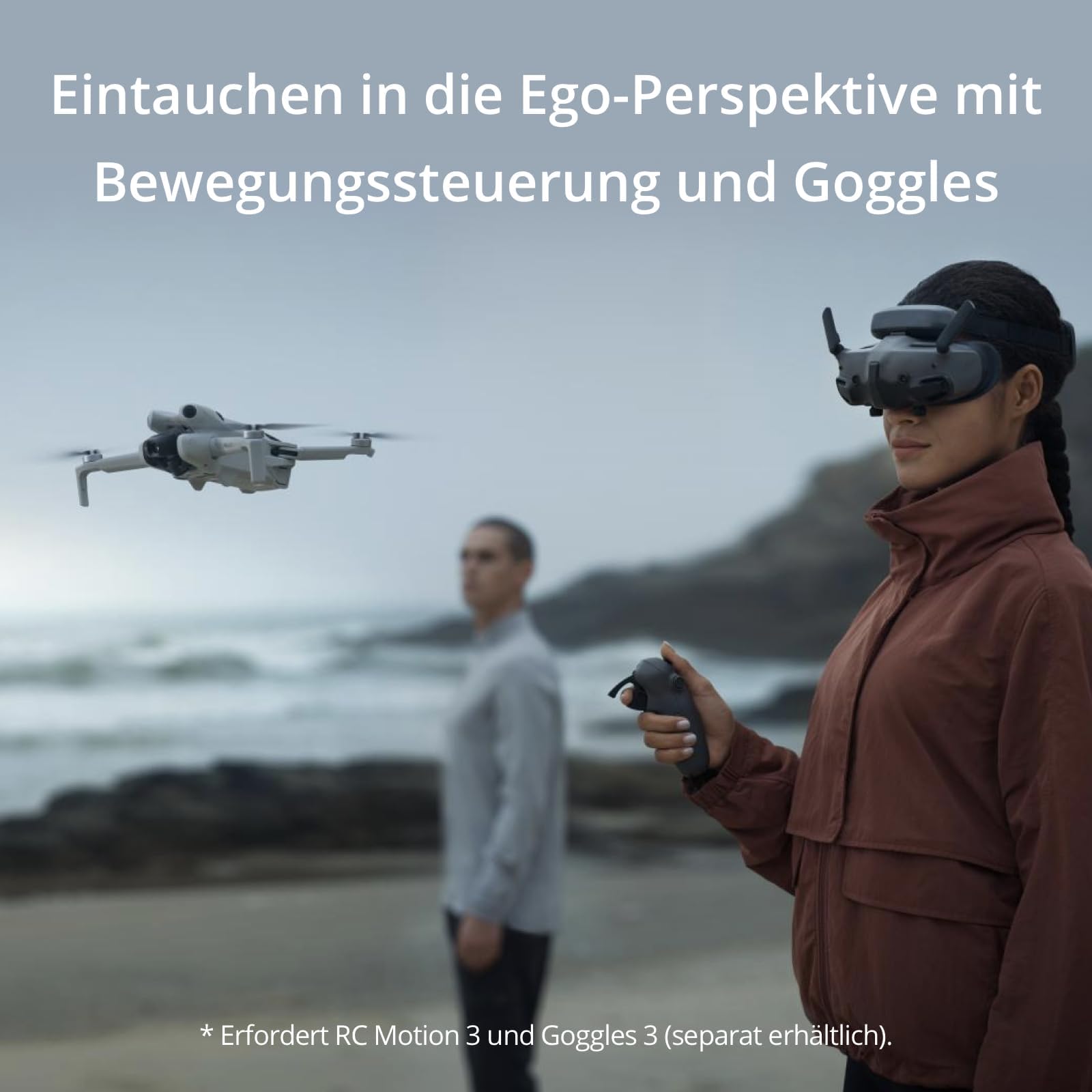 DJI Mini 4 Pro Fly More Combo mit DJI RC 2 Fernsteuerung (Bildschirmfernsteuerung), faltbare Mini-Drohne mit 4K-Kamera, unter 249g, 34 Minuten Flugzeit, 2 zusätzliche Akkus, Klasse-C0