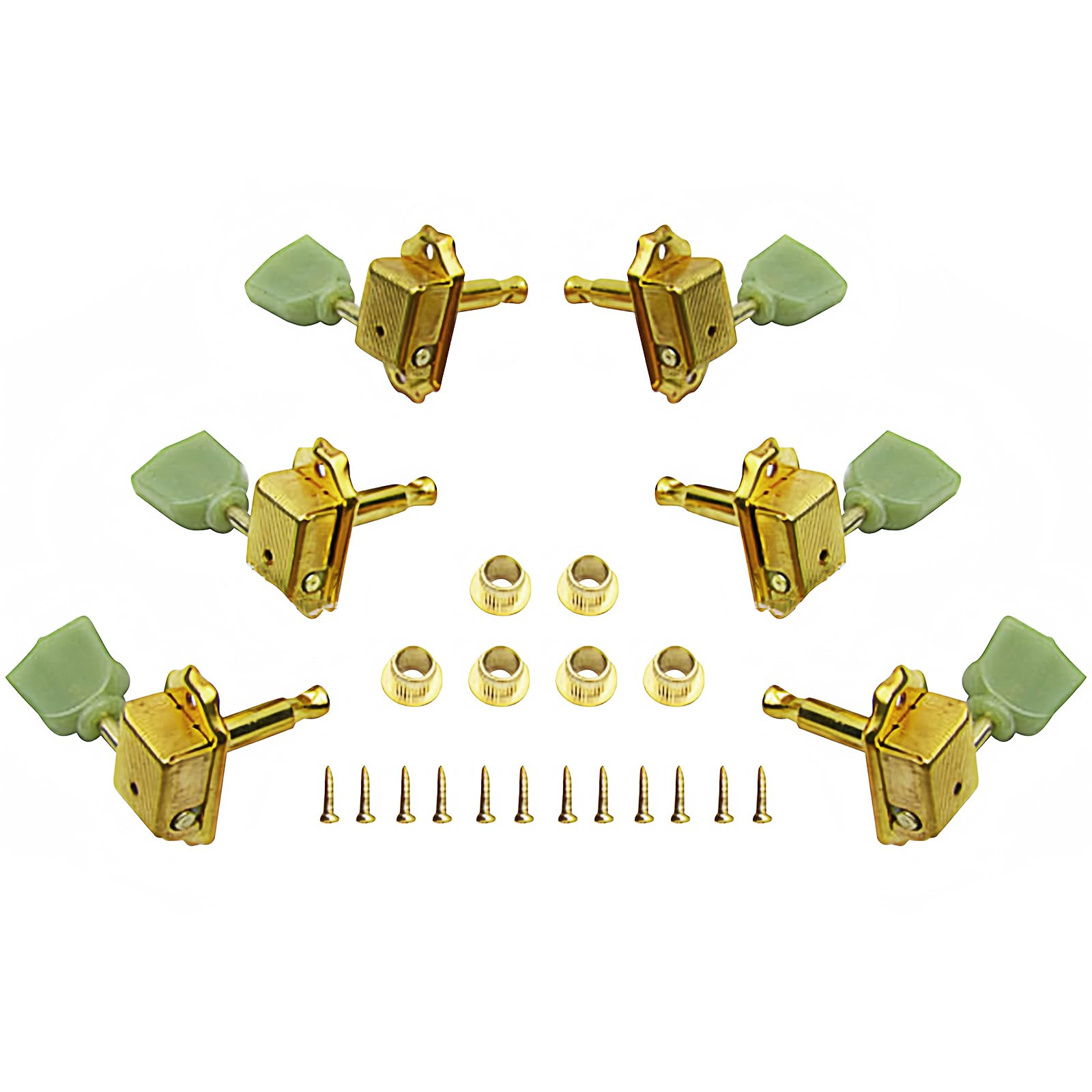 Musiin Electric Guitar Tuner Tuning Pegs Key Head Set Compatible with Les Paul Epiphone Guitar Replacement (Gold 3L+3R)