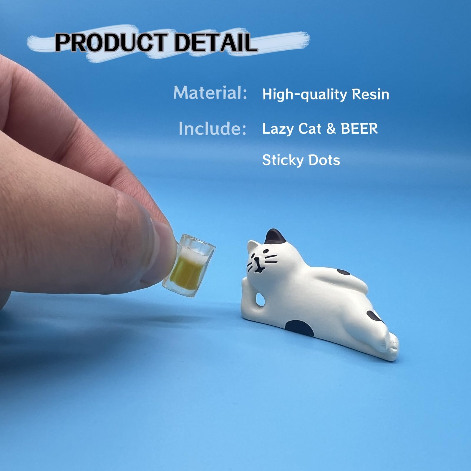 Cute Cat and Beer Car Dashboard Decor Funny Rear View Mirror Ornament Car Dash Decorations Interior Accessories for — view 4