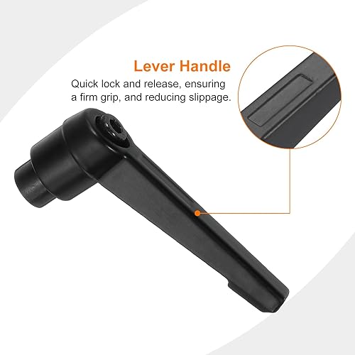 Miniatura 10 de uxcell 2 perillas ajustables M8, mango de rosca hembra, botón de trinquete de liberación rápida, perno giratorio para maquinaria de torno, color