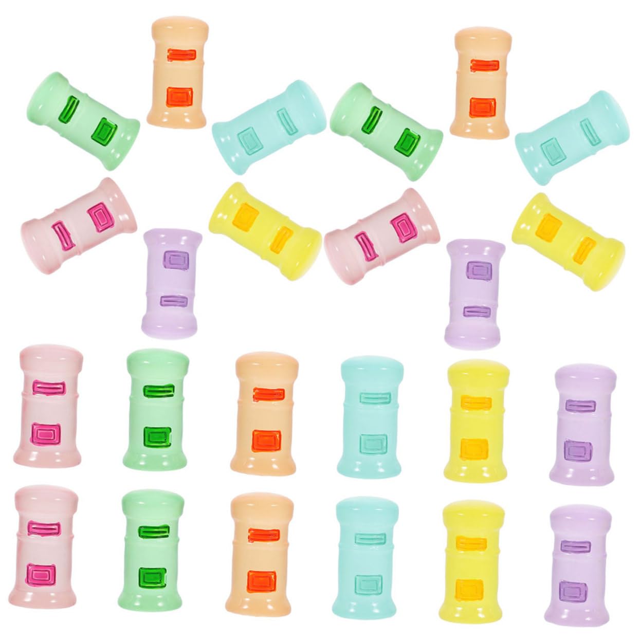 SEWOART Glow-in-The-Dark Mailbox Statue Miniature Garden Decor 60pcs Resin Mailbox Figures