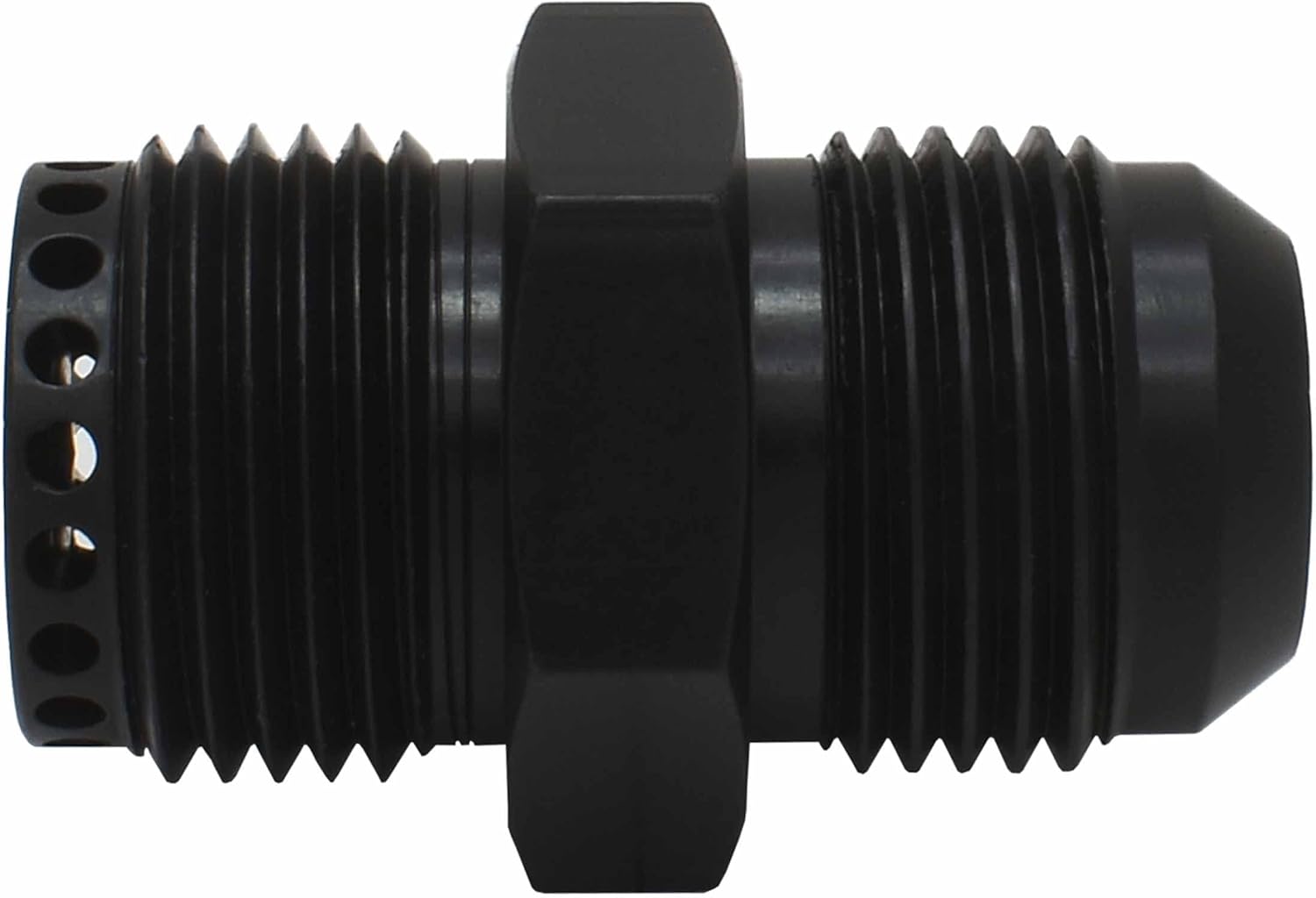 ICT Billet Valve Cover Baffle Fitting -12AN ORB Black Anodized Crank Case Breather 12AN Flare PCV 551883