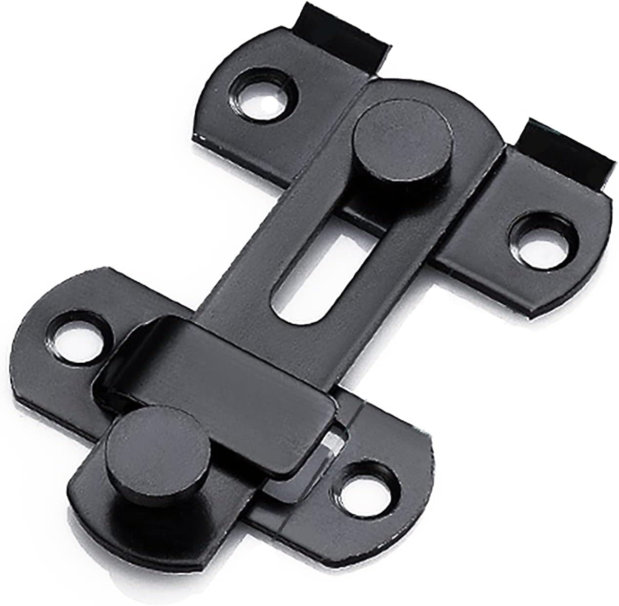 Door Latch， 180° Slide Bolt Door Latch Vintage Lock Cabinets Hardware Included Multicolor Multi Sizes(Svart,Short)