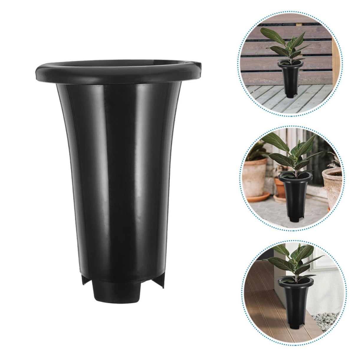 Set 10 Pezzi Vasi da Vivaio in Plastica Neri per Piante Grasse da Interno, Vaso per Piantine Fori Drenaggio, Resistente Pp, per Giardino e Balcone