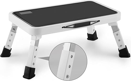 Taburete plegable, taburete de altura ajustable con plataforma antideslizante, escalera para adultos o niños en la cocina, hogar, capacidad de 330