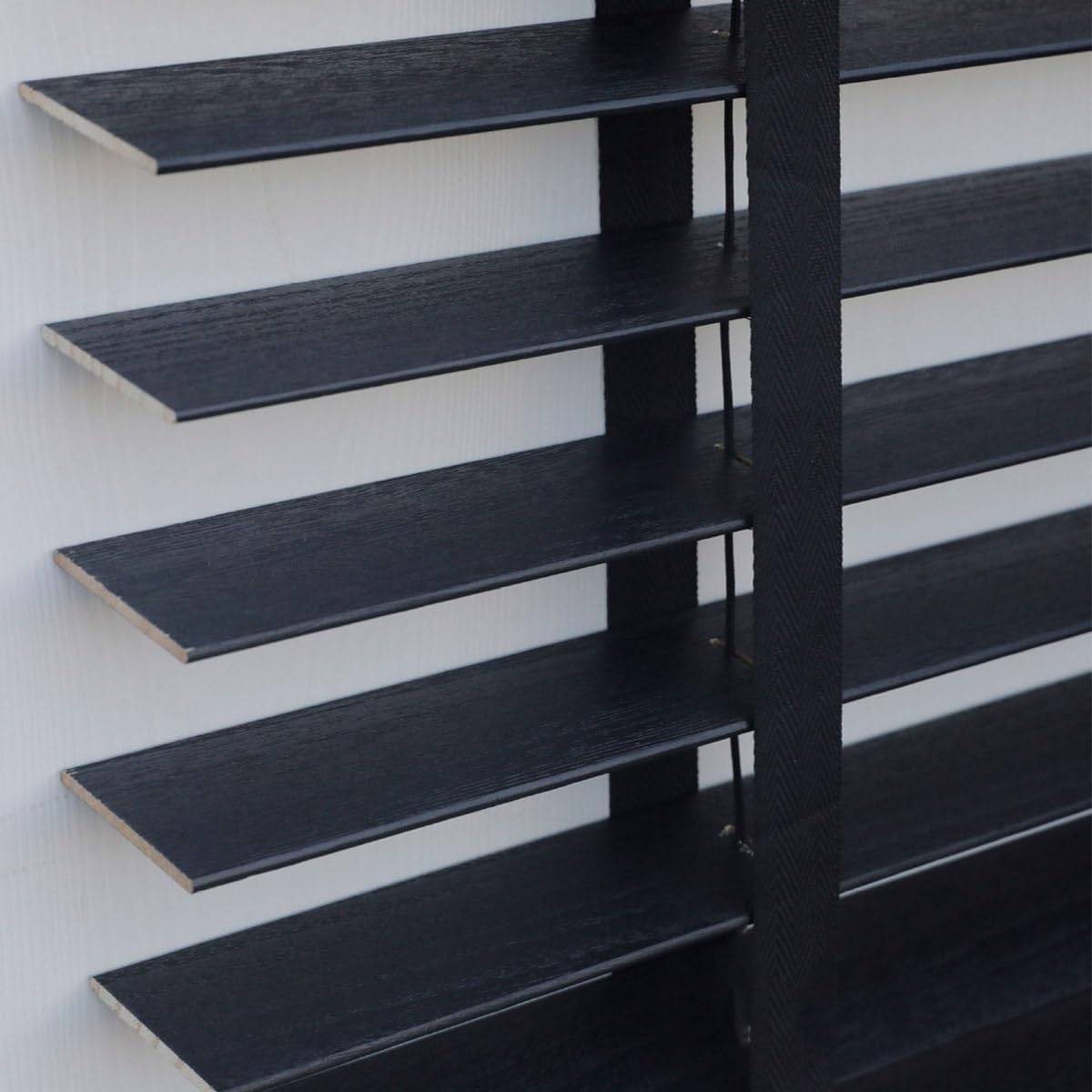 2" Slats Cordless Window Blinds Indoor Wooden Blinds & Shades, Faux Wood Blind 20" 29" 31" 38" 40" 42" 52" 58" 63" 68" 72" Horizontal Venetian Blinds, Darkening Privacy Blinds(Black)