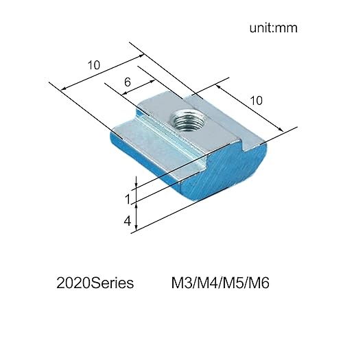 Miniatura 3 de Tuercas de ranura en T de la serie 2020, tuerca cuadrada de fijación de cabeza de martillo para accesorios de perfil de aluminio, M3 M4 M5 M6 120