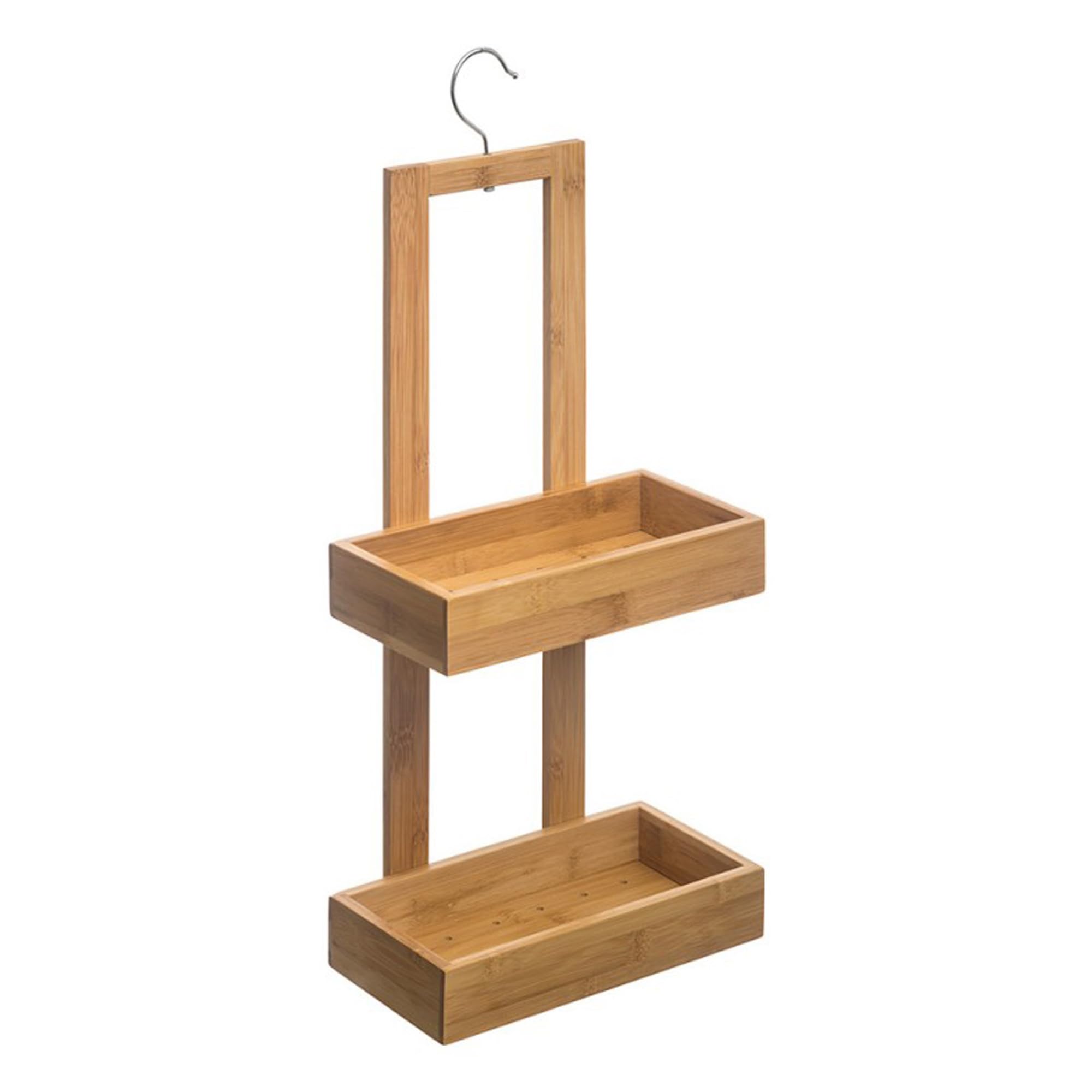 Well Home Bamboo Shower Caddy Organiser with 2 Shelves