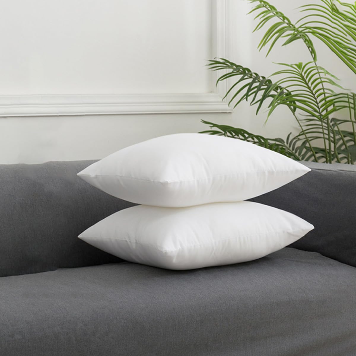 Inserti per Cuscini 2 Pezzi 45x45 Cm Imbottitura in Cotone Pp Soffice e Resistente Cuscino Interno Decorativo per Divano Casa Ufficio