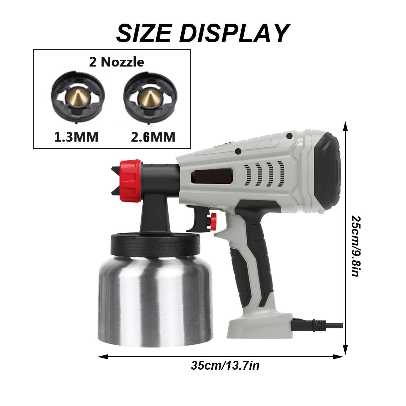 Kit de aerógrafo eléctrico para decoración de pasteles, pistola de chocolate de 800 W para efecto de terciopelo mousse y chorro de arena de manteca de cacao, 3 patrones de pulverización para estilo de