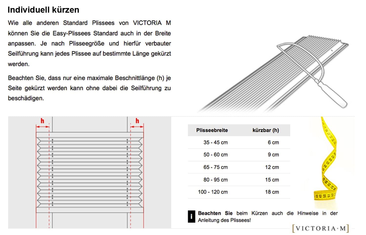 Victoria M. Easyfix Plissee Faltrollo ohne Bohren Plisseeanlage Klemmfix mit Klemmträger für Fenster und Türen, Größe: 110 x 150 cm, Farbe: Grau