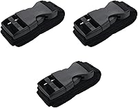 Vista 1 de 3 piezas de correas de amarre negras ajustables de nylon con hebillas de 1" x 47" (3.9 pies) con liberación rápida, correas de amarre
