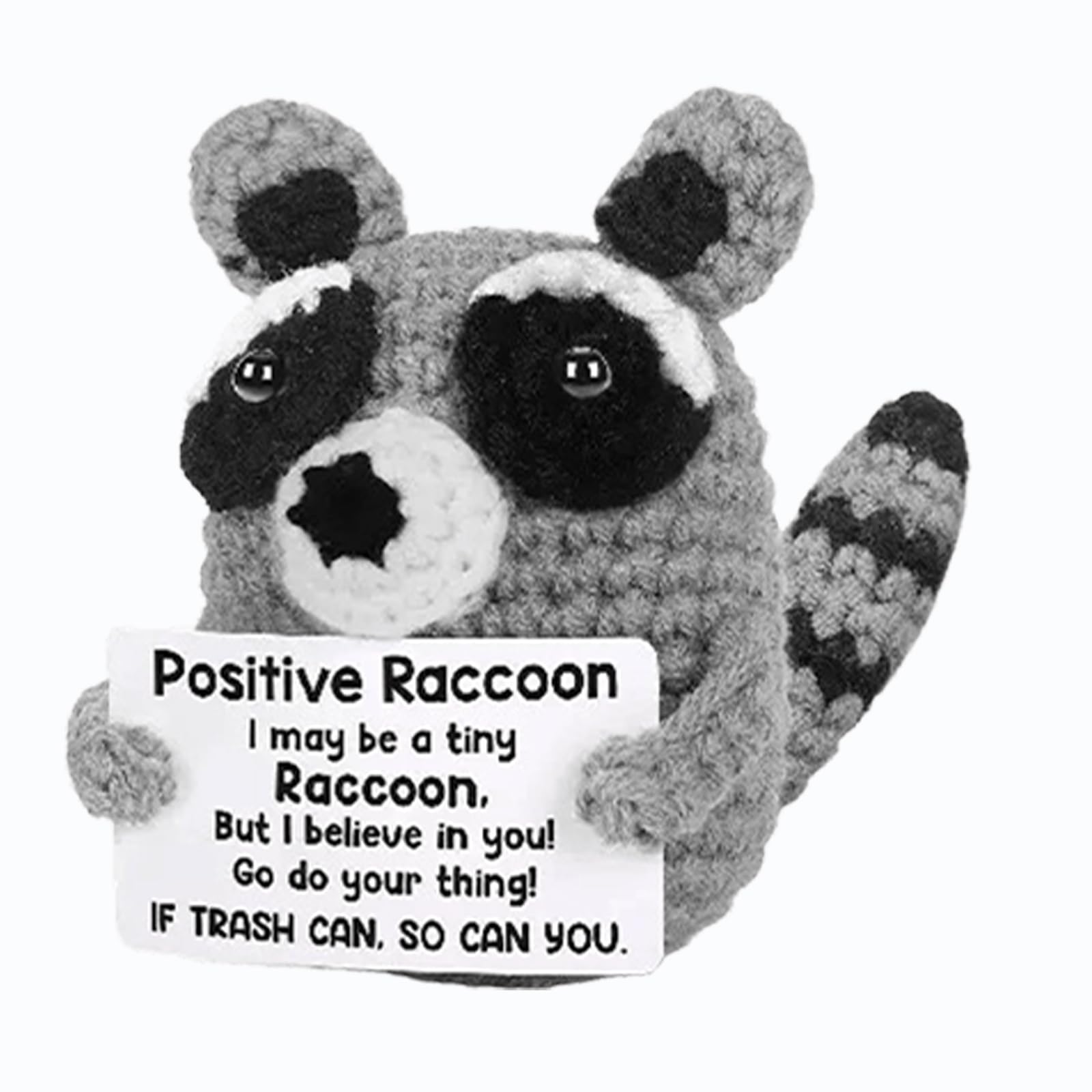 1 Piece Crochet Toys, Handmade Crochet Raccoon Soft Toy for Women, Cute Desk Decor and Emotional Support Gift, Office and Home Decoration, Soft Plush Handmade Gift