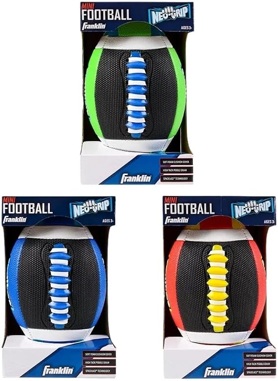 Franklin Sports Mini Sponge Foam Football - Grip-Tech Youth Football with Sift and Tacky, Easy Grip Cover - Perfect for Small Kids