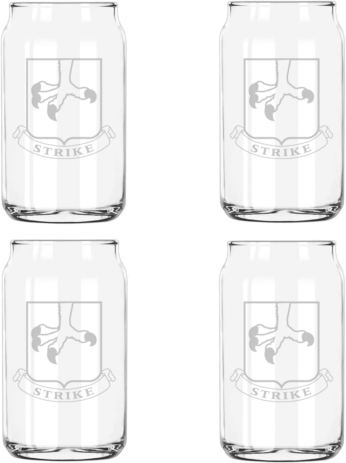 Milk Mug Designs 502nd Parachute Infantry Division Etched 5 Ounce Beer Can Taster Glass Pack of 4