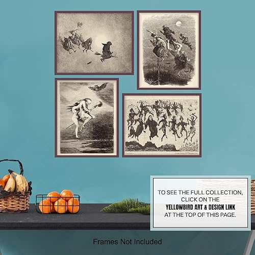 Miniatura 7 de Gothic Witch Wall Art & Decor LARGE 11x14 - Wicca Goddess Wall Decor - Black magic Medieval Decorations - Pagan Gifts for Women - Witchy Living Room