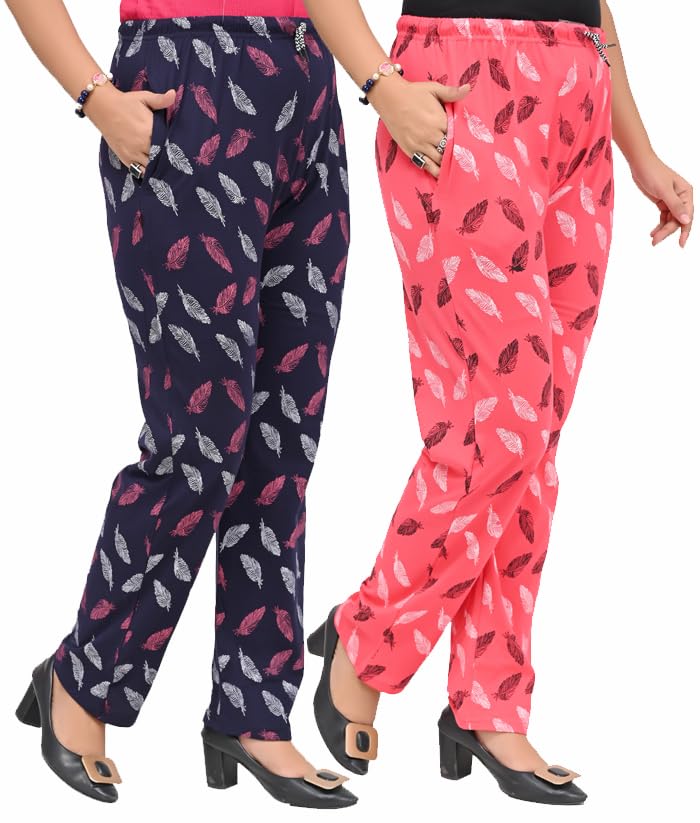 Women’s & Girls Cotton Floral Printed Pyjama/Lower/Women’s Track Pant/Lounge Pants | Combo Pack of 2-picture-12
