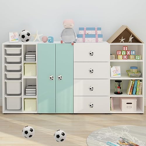 Miniatura 5 de Tverghvad Pomos de cerámica para tocadores de pelota de fútbol, paquete de 8 manijas para muebles de cocina, pomos para muebles de cocina para niños