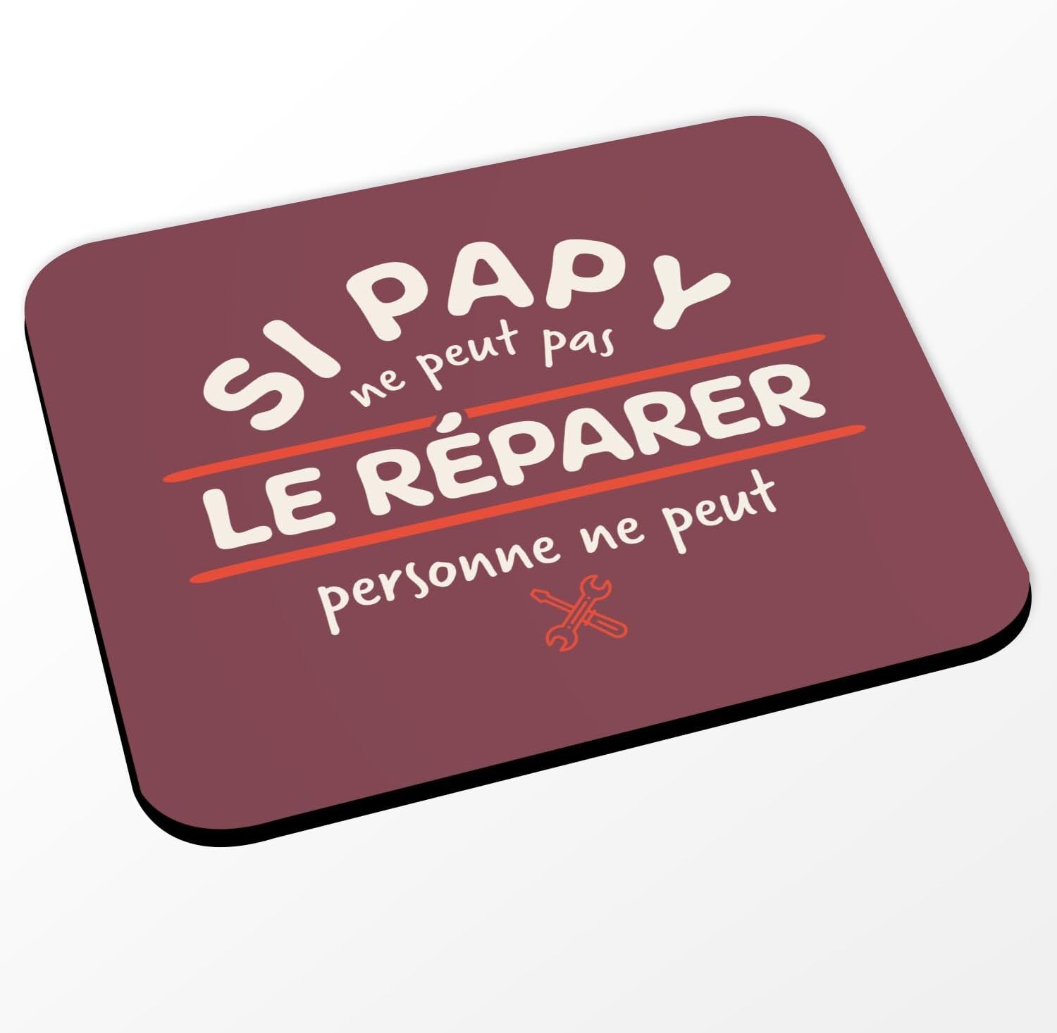 FabulousFabulous Mouse Mat Red – Si Papy Can't Repair It, Nobody Can Can – (Dimensions 24 x 20 cm)