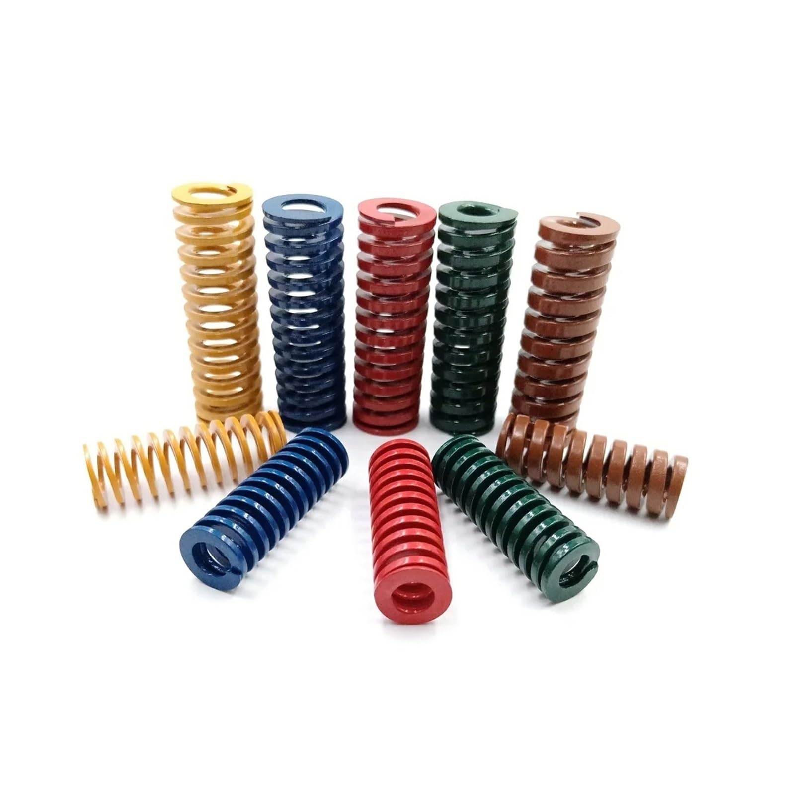 Lot de 2 ressorts compression jaunes 65Mn, durables, for estampage en spirale(65mm,20mm (ID 10mm))