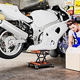 Gecheer Motorradheber 500 kg Tragfähigkeit Scherenheber 135-390 mm Höhenverstellbar Montagebock mit Rutschfester Oberfläche für Motorradwerkstatt Garage Fahrradreparatur und Wartung