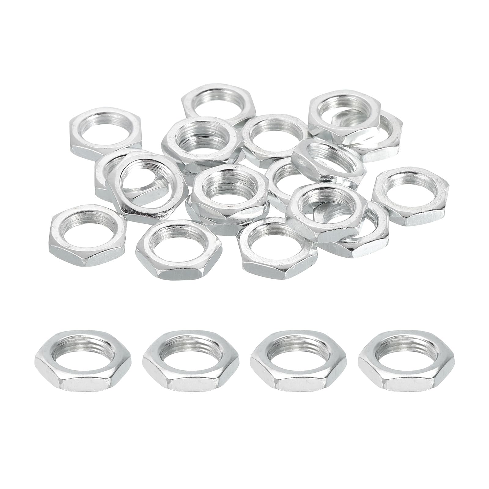 PATIKIL M12x1x4mm Steel Hex Nuts, 40Pcs Metric Fine Thread Carbon Steel Zinc Plated Finished Hardware Screw Nuts Fasteners for Machinery Manufacturing, Industrial Use, 17mm Width