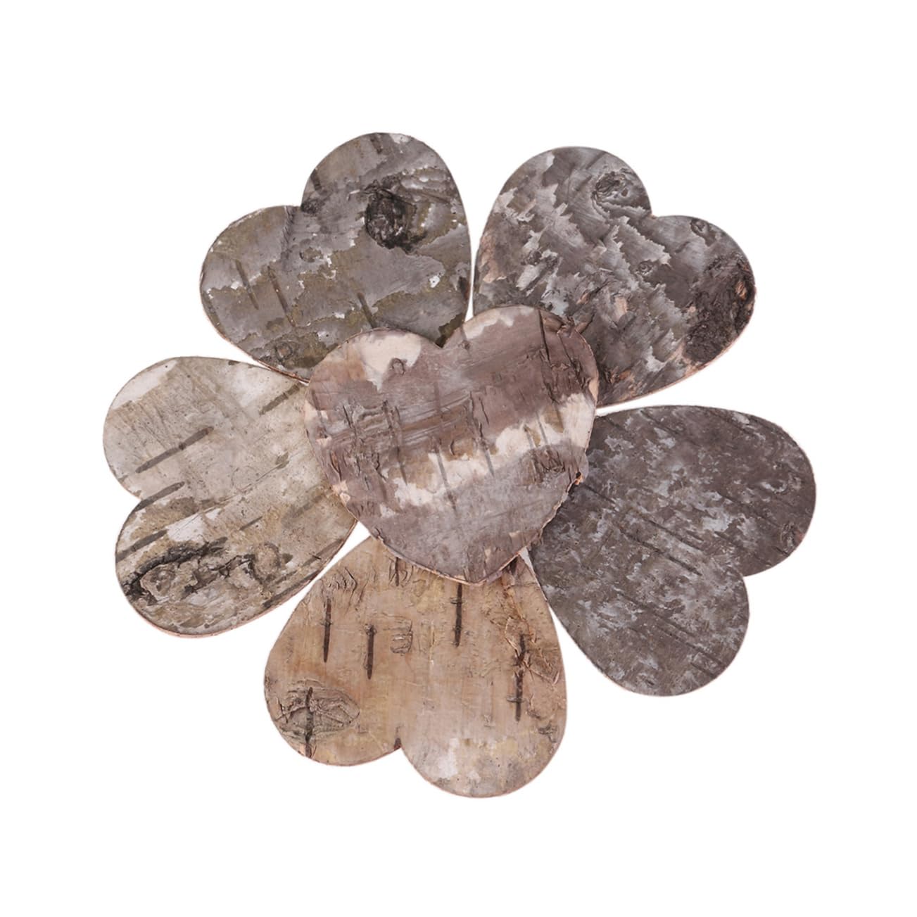 Anneome 160pcs Birch Bark Heart Shaped Wooden Chips Unique Home Decor Wedding Decorations DIY Craft Supplies