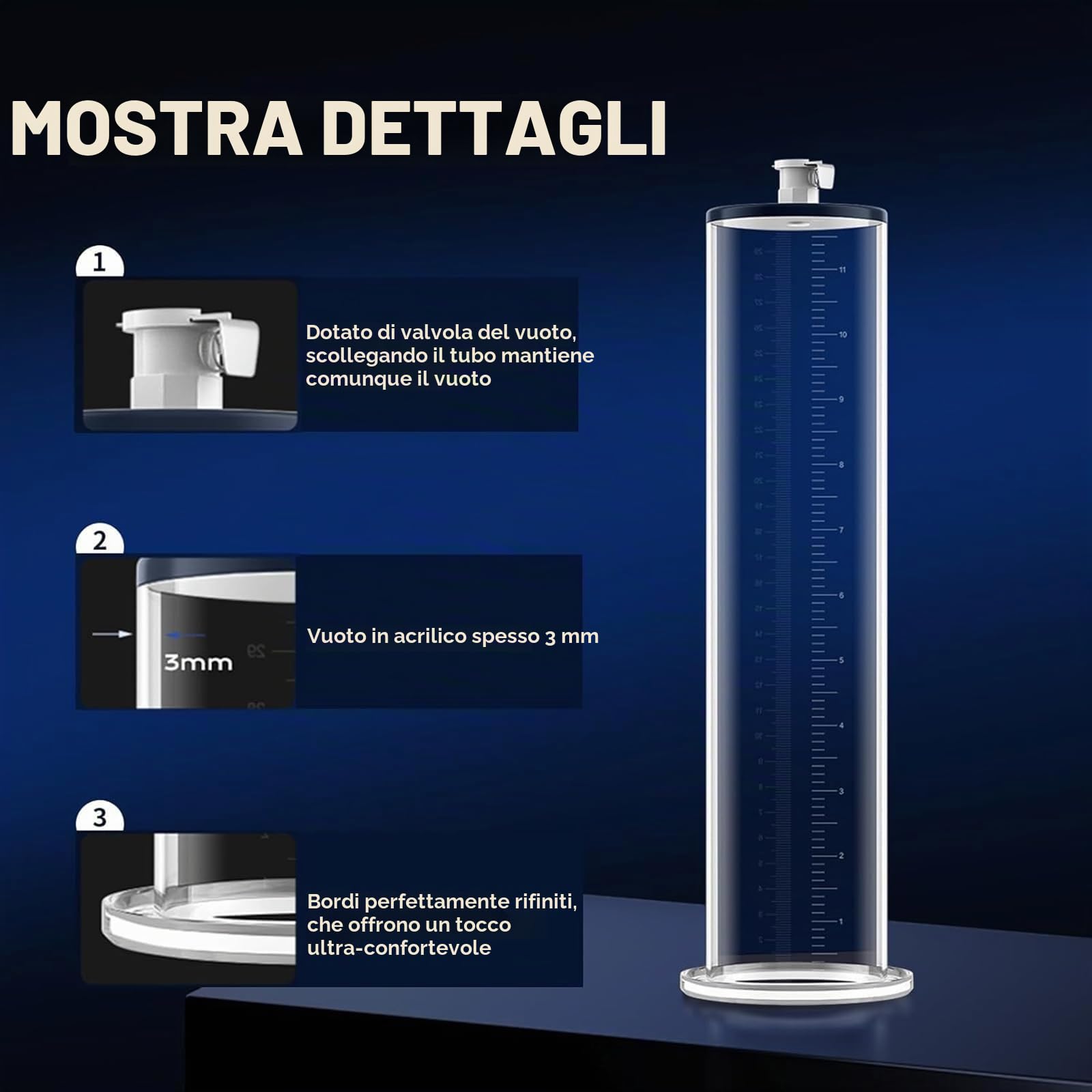 Pompe del pene a vuoto con maniglia e manometro pompa del pene giocattoli del sesso per gli uomini, pompa ingrandimento estensore masturbare per uomo cazzo stretching (44mm)