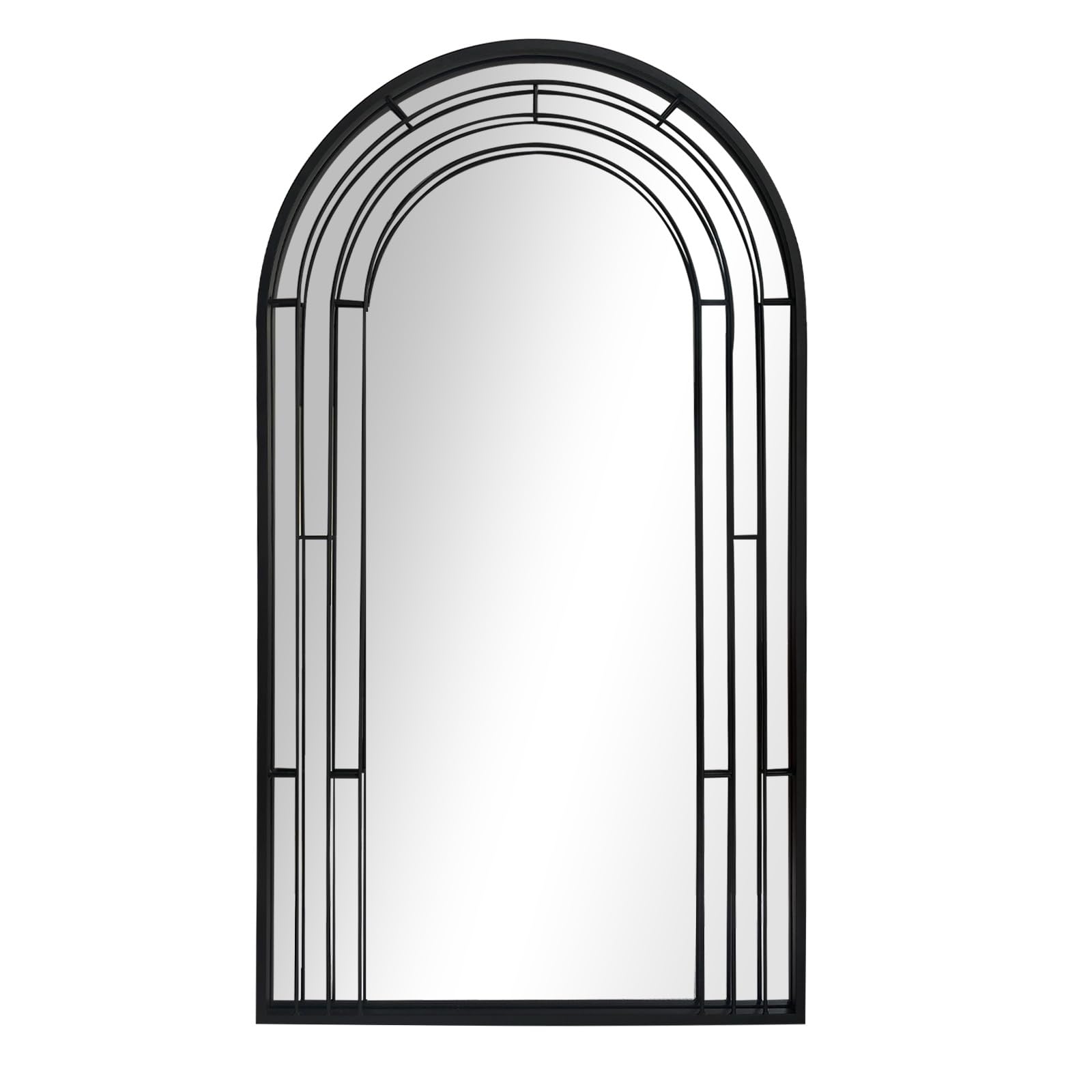 BONEWEI Specchio da Terra ad Arco, 161 x 52 cm Specchio da Parete Grande con Cornice in oro Alluminio, Specchio da Terra da Appoggiare o Appendere per