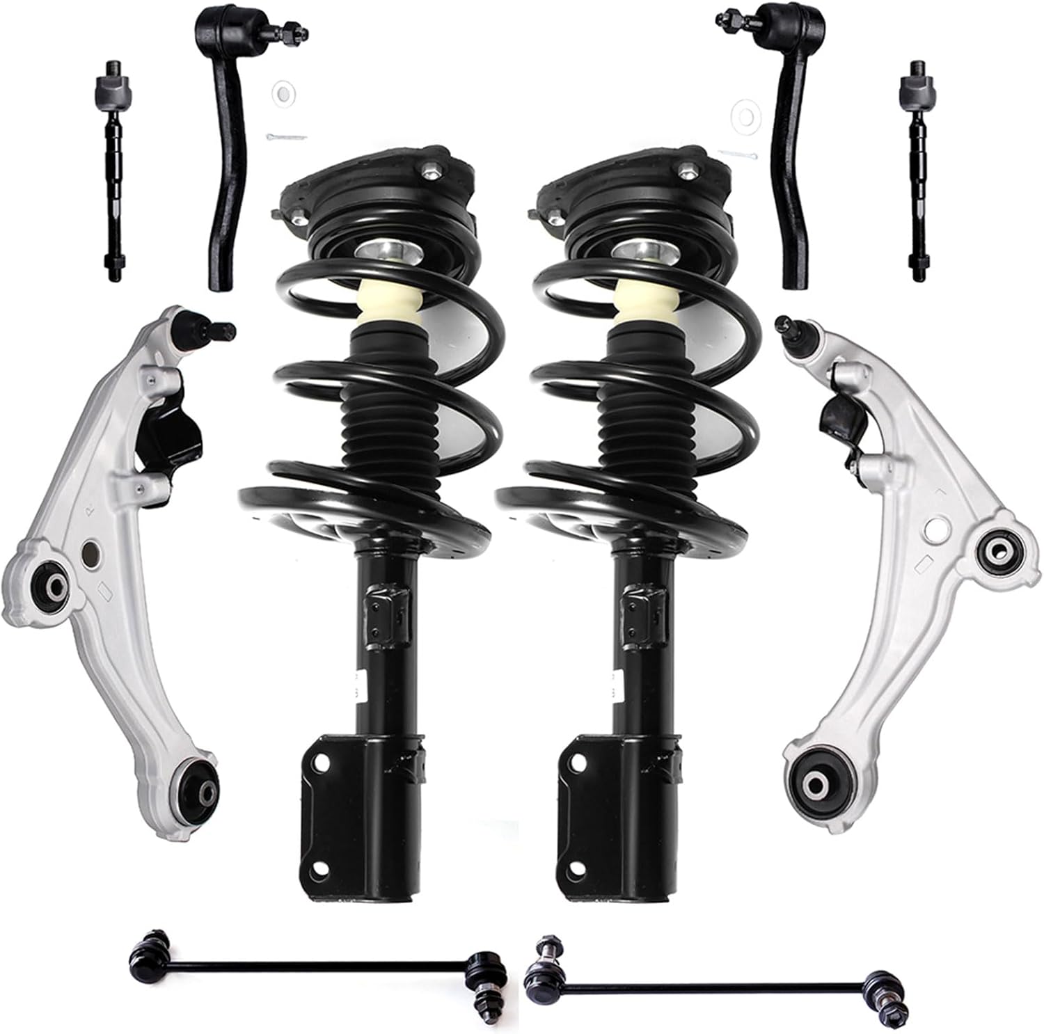 Front shocks and struts Kit for 2007-2012 for Nissan for Altima,2pcs Control Arm and Ball Joint Assembly Replaces 172392/182392 Shock Absorbers Complete Assembly Suspension Kit