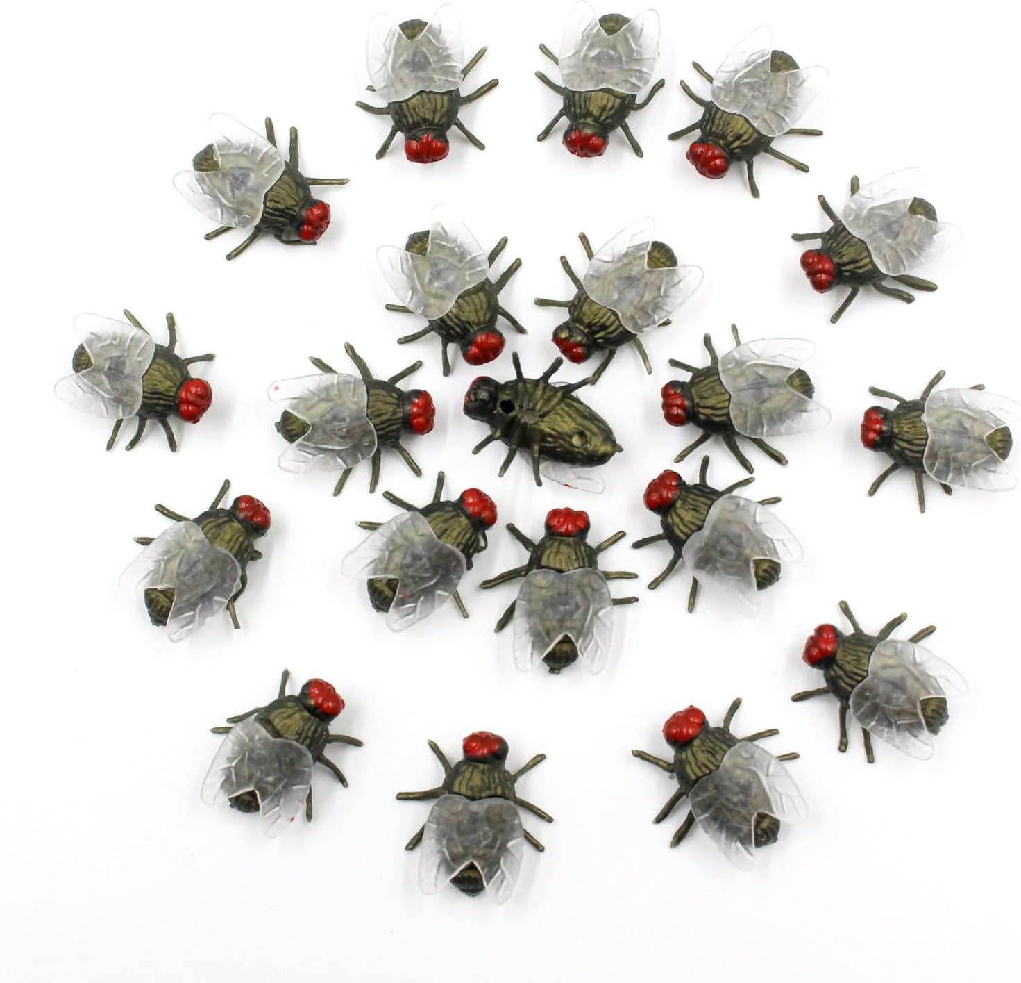 BEINME Big Fake Flies Halloween Crafts Fake Bugs Pranks