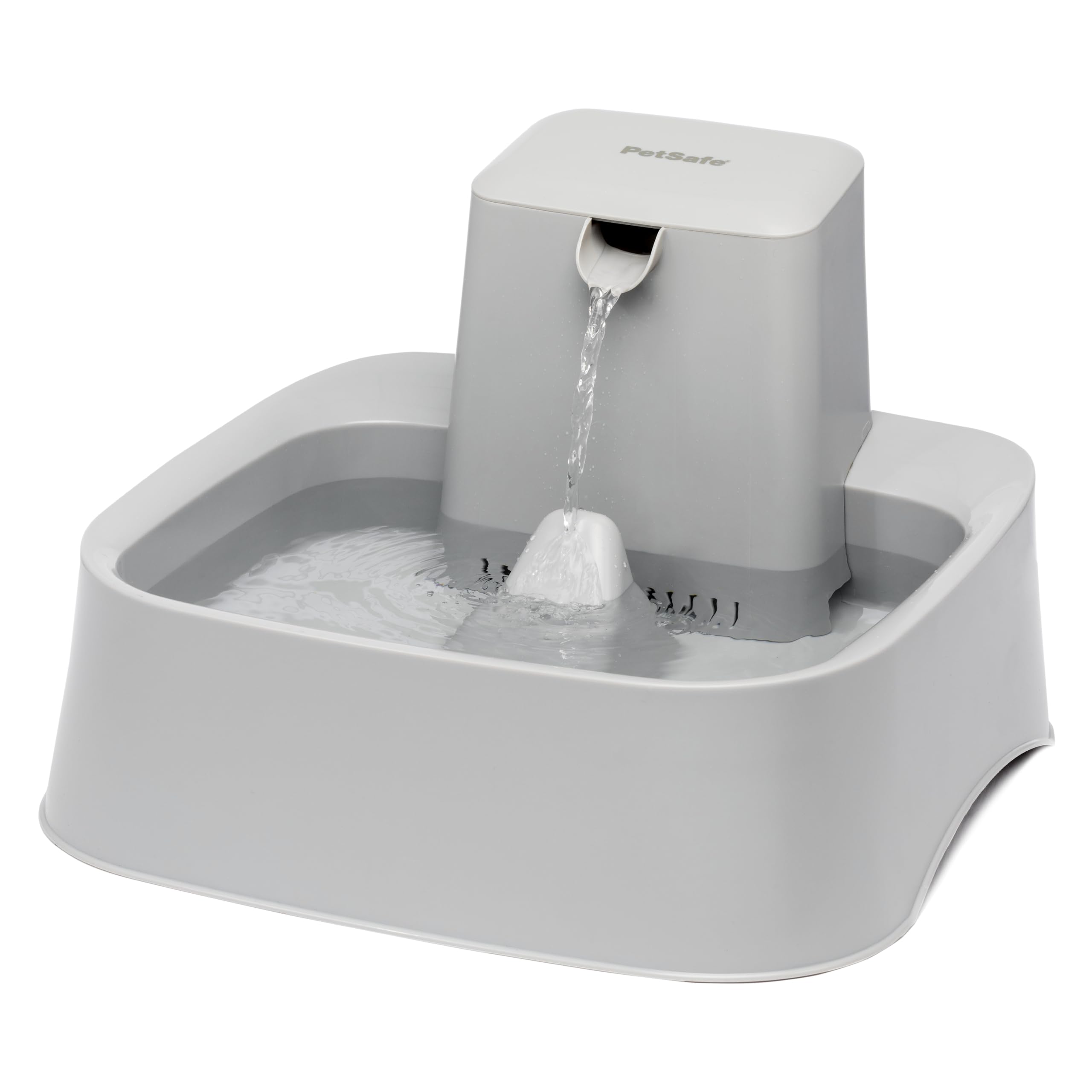 PetSafe Drinkwell - Fontana per Bere per Cani e Gatti con Ampia Superficie di Abbeveraggio, Struttura Pensata per Baffi Sensibili e Capacità di 7,5 Litri
