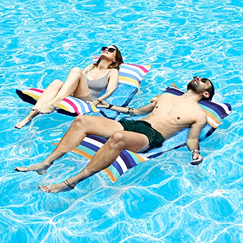 Finduwill Pool Hammock Floats, Xl, 2Pack Inflatable Water Hammocks Floaties 4-In-1 (Saddle, Lounge Chair, Hammock, Drifter), Pool Float Lounger For Adults #TOP1