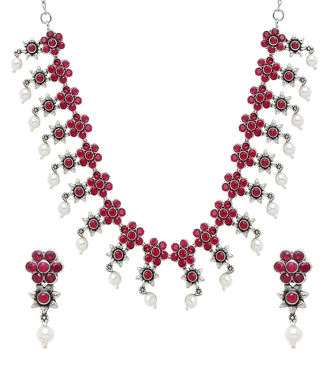 YouBella Jewellery for Women Oxidised Silver Necklace Jewellery Set with Earrings for Girls and Women (Style 1) (B0BV29CST3) Amazon Price History, Amazon Price Tracker