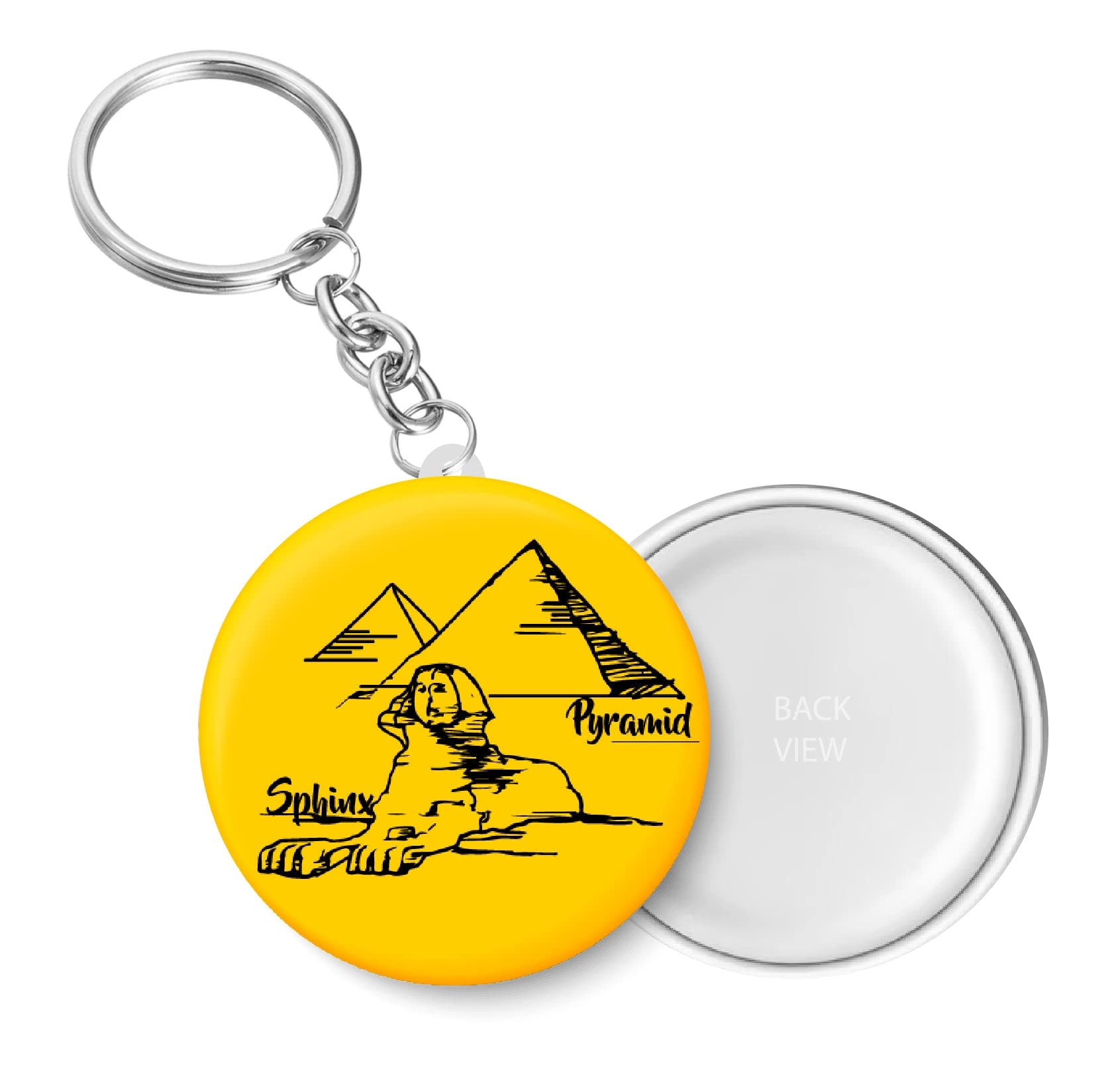 Pyramid I Sphinx I Egypt I World Landmarks Key Chain (Plastic, Multicolor, 44MM)-image-48