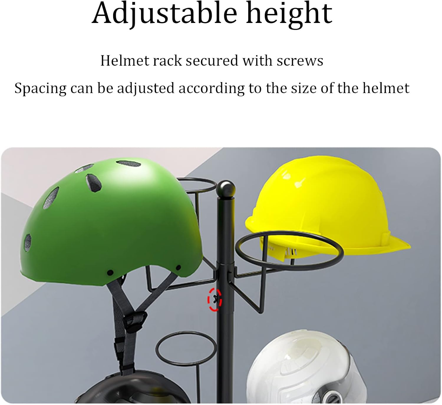 4-Tier Hat Racks Motorcycle Helmet Rack,Free Standing Retail Headwear Wig Rack Adjustable Hat Hanger Organizer,Commercial Metal Hat Hanger Floor Standing Display Tower for Wig, Cap, Baseball Hat