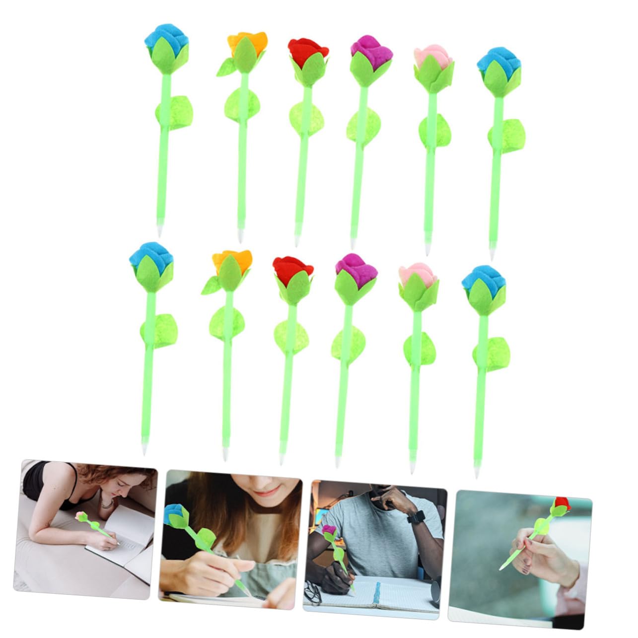 Lurrose Lot De 3 Stylos À Bille Pour Étudiants Stylos Fantaisie Décoratifs Légers Et Antidérapants Pour Bureau Et École 12 Pièces X 3