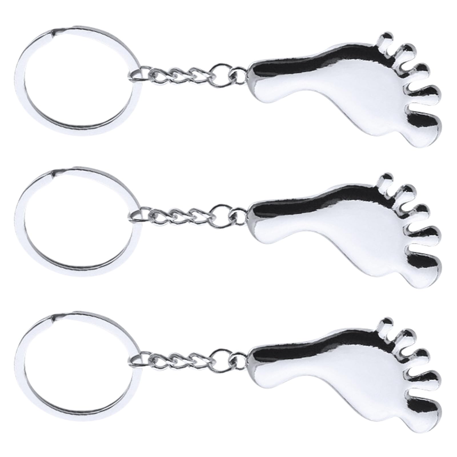 COLLBATH 3Pcs Foot Shaped Keychain Key Ring Decorative Key Holders Fun Luggage Pendant Keyrings for Bags and Backpacks Unique Key Chain Pendants for
