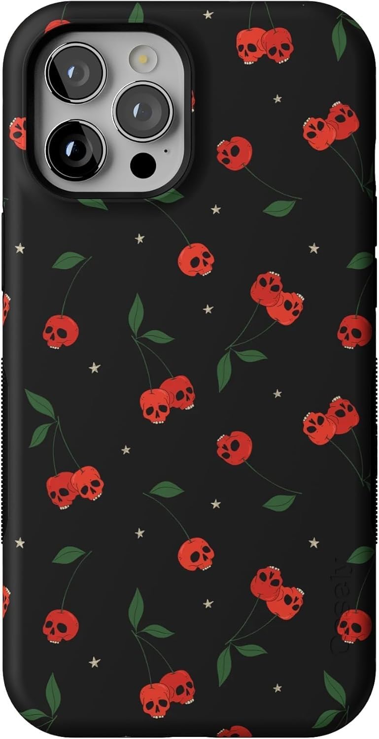 Casely iPhone 12 Pro Max Case | Sweet Revenge | Cherry Skulls | Bold Protective Case Design | Compatible with MagSafe