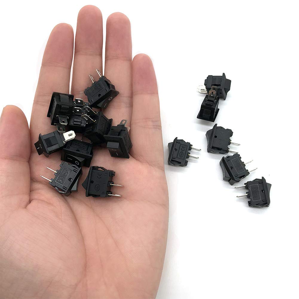 Sumkyle On Off Mini Rocker Switches AC 6A 250V 2Solder Lug,with 9V Battery Clip Connector Buckles Pack of 20 : Industrial & Scientific