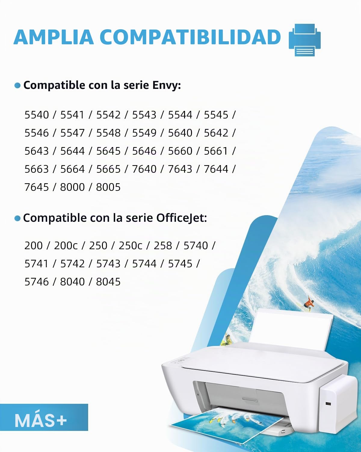 Cartuchos de Tinta 62 XL Negro/Color - 750/450+ Páginas, Reemplazo para Cartucho HP 62 Originales, Tinta Impresoras 62 XL Compatible con HP Envy 5540 5640 7640 5544 5646 OfficeJet 200 250 5742 5740