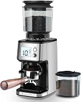 Homtone Elektromos Kávéőrlő 51 Fokozatú Őrlési Beállítással, Nagy Kijelzővel, Portafilter és Tartály Funkcióval Filteres Kávé Espresso Frenc 1