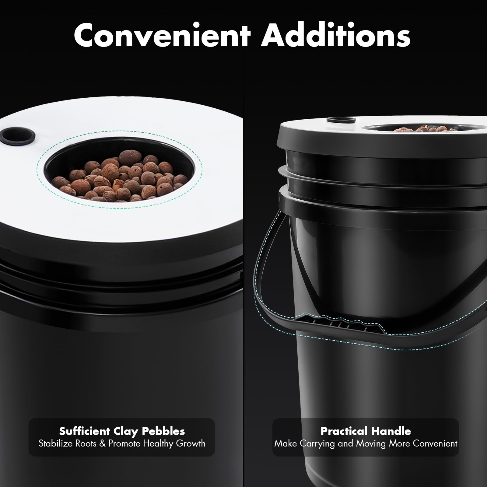 Madelynn Dwc - Kit de cultivo hidropónico (20 L, hidropónico, con 7 maceteros y bomba de aire, para tiendas de campaña en interiores y balcones)